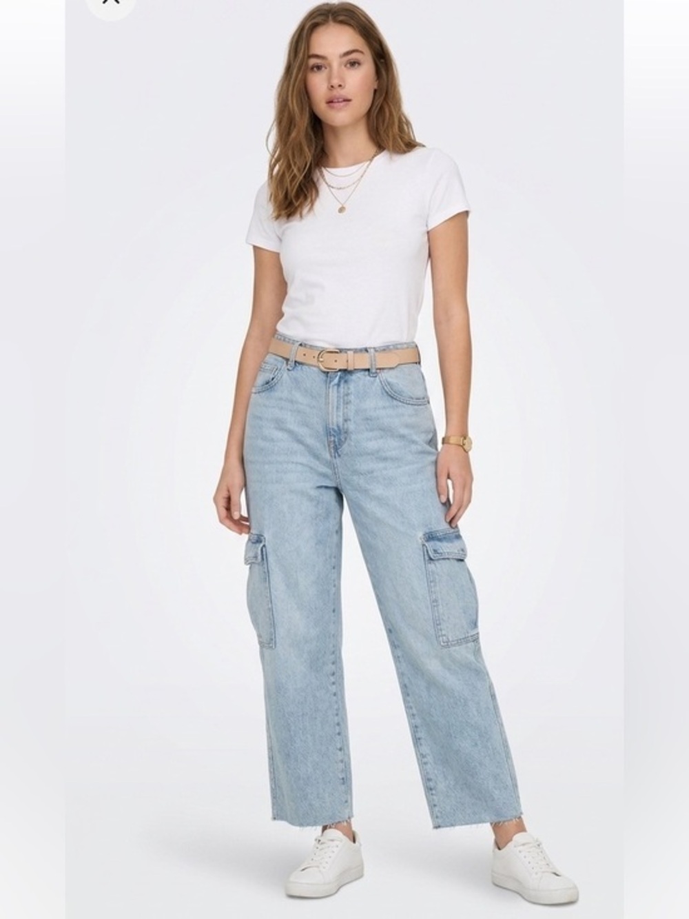 Aeropostale Blue Super Highrise Baggy Cargo Jeans Size 14 Cotton